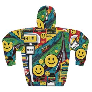 Medallo Sticker Mashup Unisex Pullover Hoodie, Colorful Streetwear, Casual Outfit, Gift for Travelers, Unisex Hoodie, Fun Fashion