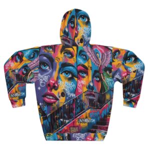 Mural de Vida  Art Pullover Hoodie - Unisex, Streetwear, Colorful Graffiti, Graphic Hoodie, Unique Artwork, Gift for Artists