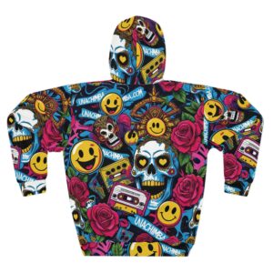 Colorful Skull and Floral Unisex Hoodie | Vibrant Streetwear, Goth Style, Casual Outfits, Gifts for Him/Her, Trendy Fall Fashion