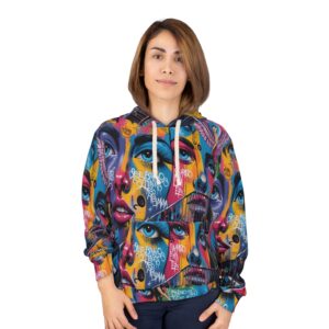 Mural de Vida  Art Pullover Hoodie - Unisex, Streetwear, Colorful Graffiti, Graphic Hoodie, Unique Artwork, Gift for Artists