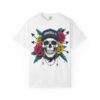 Skull & Rose Graphic Tee, Edgy Streetwear Shirt, Gothic T-Shirt, Unique Gift for Music Lovers, Casual Wear for Festivals
