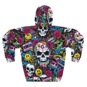 Vibrant Skull Hoodie | Unisex Graffiti Pullover, Streetwear Sweatshirt, Casual Wear, Gift for Him/Her, Festival Style