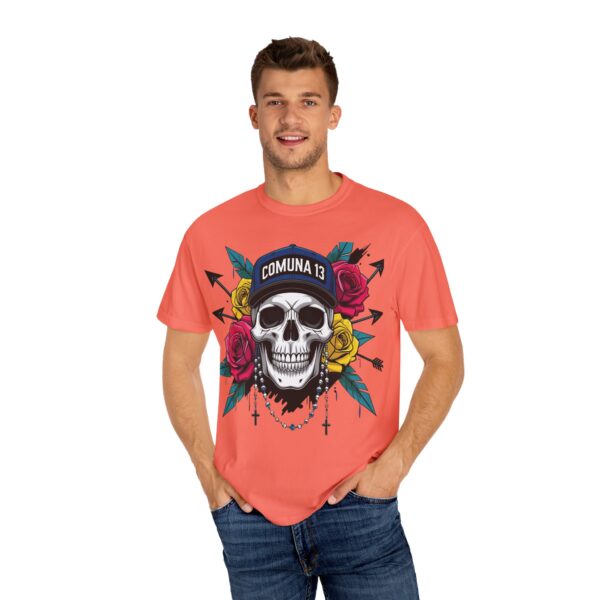 Skull & Rose Graphic Tee, Edgy Streetwear Shirt, Gothic T-Shirt, Unique Gift for Music Lovers, Casual Wear for Festivals - Image 9