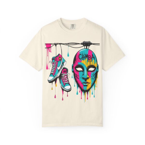 Tenis Voladores – Kicks from the Wires T-Shirt with Urban Art Design - Perfect for Casual Wear, Street Style, Gift for Artists, Hip-Hop Culture, Summer Festivals - Image 2