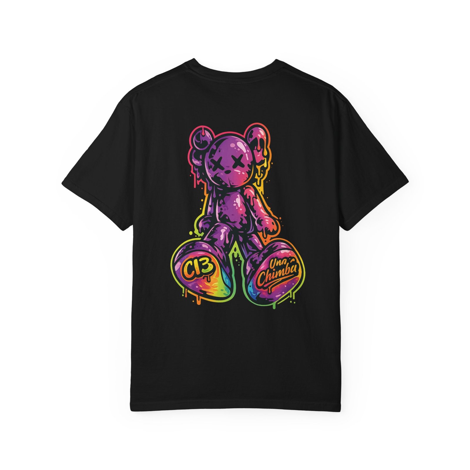 15677097239122190369_2048.jpeg Comuna 13 bear t-shirt with colorful street art design inspired by Medellín