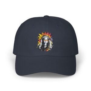 Native Headdress Dad Cap — Colorful Tribal Chief Embroidered Hat