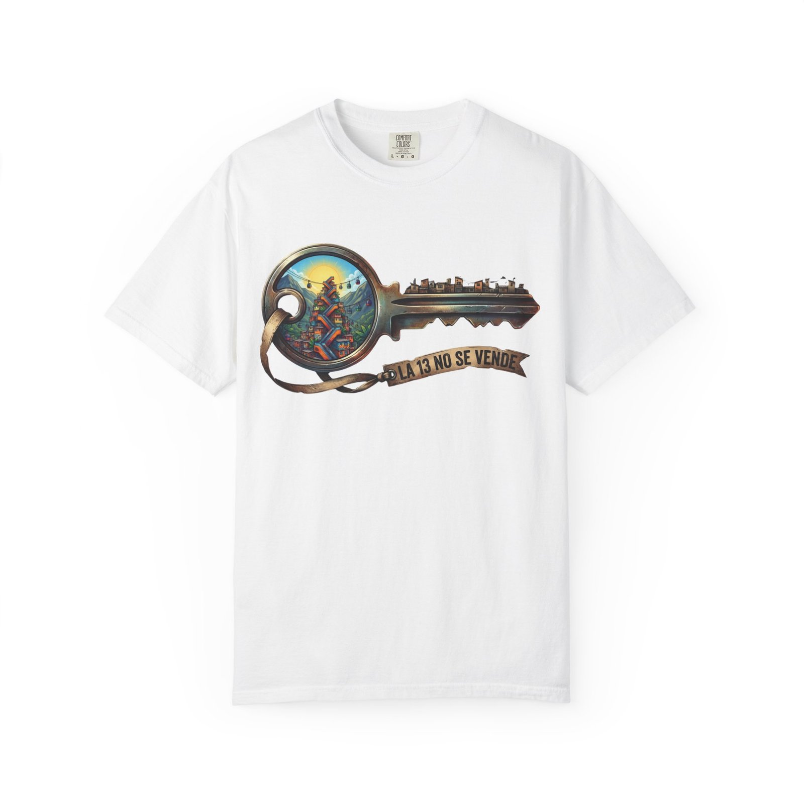 16827914136619300193_2048.jpeg la 13 no se vende t-shirt — Comuna 13 key graphic tee by Una Chimba
